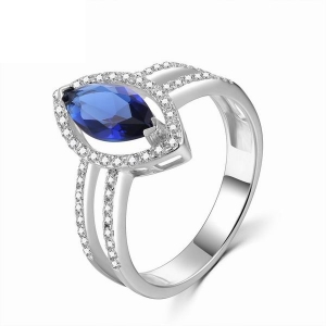 Marquise Cut Blue Sapphire Rings