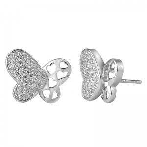 Heart shape CZ earrings