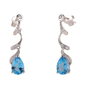 Blue Topaz Hanging Earrings