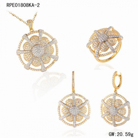 Diseño de la joyería del oro de las dubai de las mujeres en el oro verdadero 18k