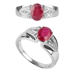  Double V  Ruby Ring